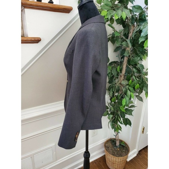 Dsquared2 Women's Solid Gray Wool Long Sleeve Single Breasted Blazer Size 46 - Picture 5 of 12